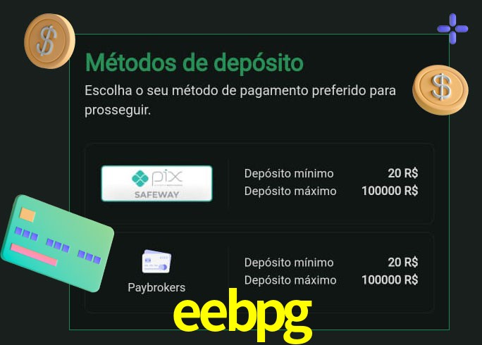 O cassino eebpg oferece uma grande variedade de métodos de pagamento